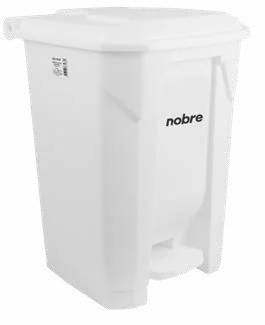 Lixeira plástica Nobre com pedal 30L branca