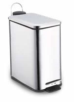 Lixeira inox Mood retangular com pedal 5L acetinada