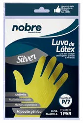 Luva de látex Nobre Silver amarela G