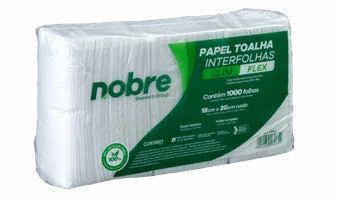 Papel toalha interfolha Nobre Slim Flex 1000 folhas 20x18cm